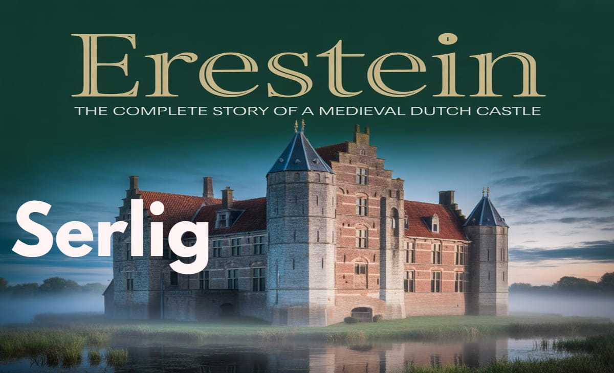 Erestein Castle in Kerkrade, Netherlands, surrounded by a moat and greenery in the Anstel Valley