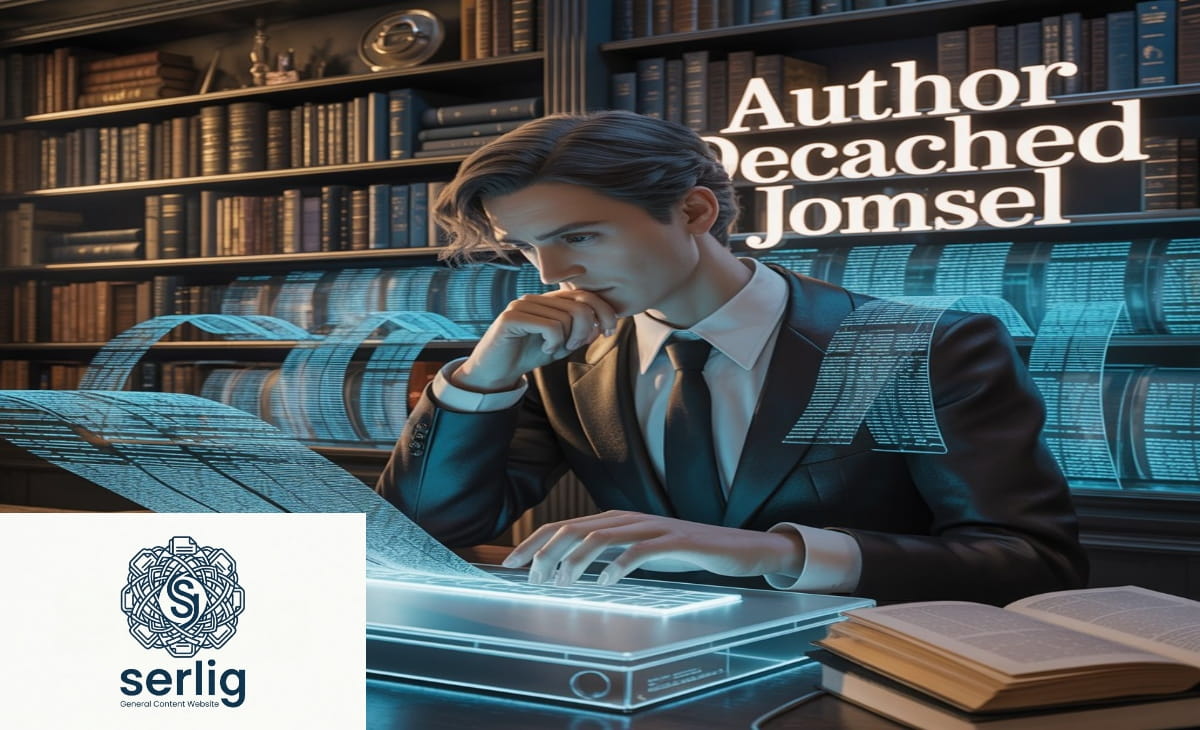 Author decached heladim jomsel concept showing anonymous digital writer and modern authorship mystery