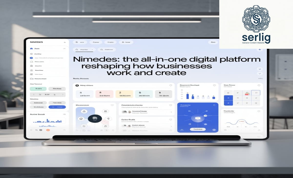 Nimedes dashboard showing unified workflow, analytics, and AI automation in a modern business platform
