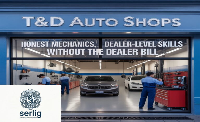 T&D Auto mechanic performing engine diagnostic on a car at an independent auto repair shop