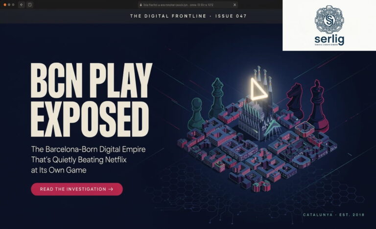 BCN Play platform interface showing Barcelona-themed streaming and gaming content on multiple devices