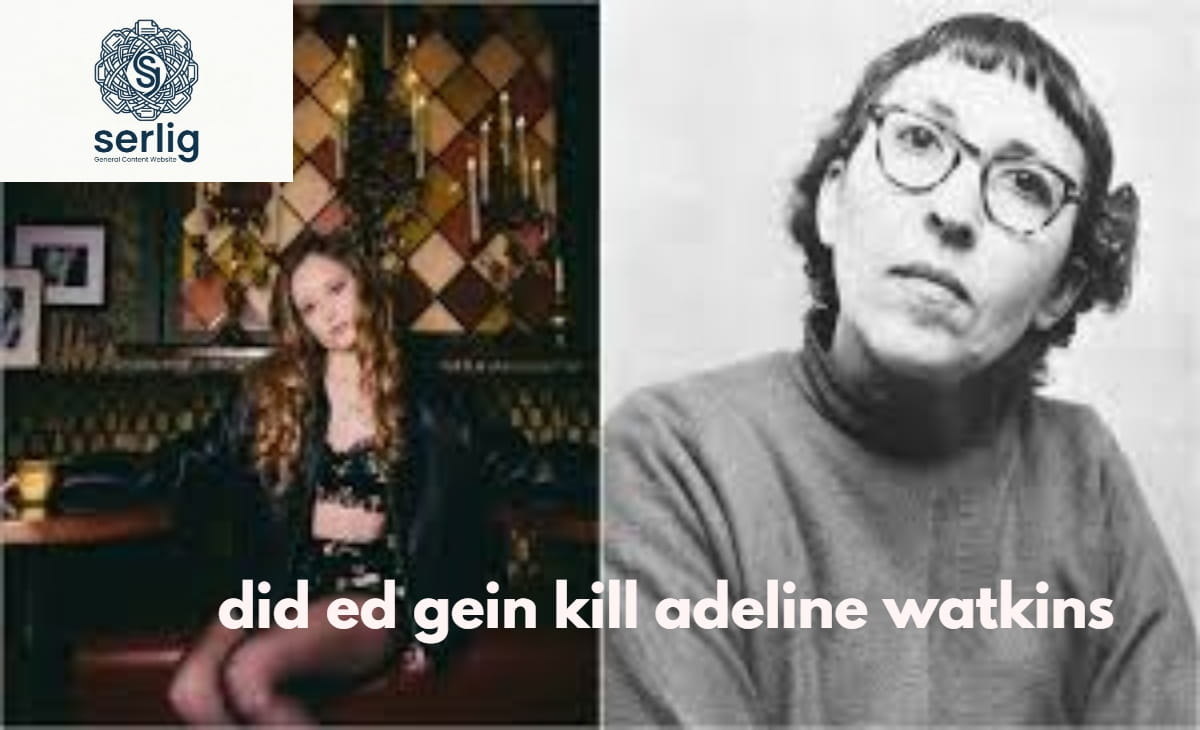 Ed Gein mugshot next to a black-and-white photo of Adeline Watkins, 1957