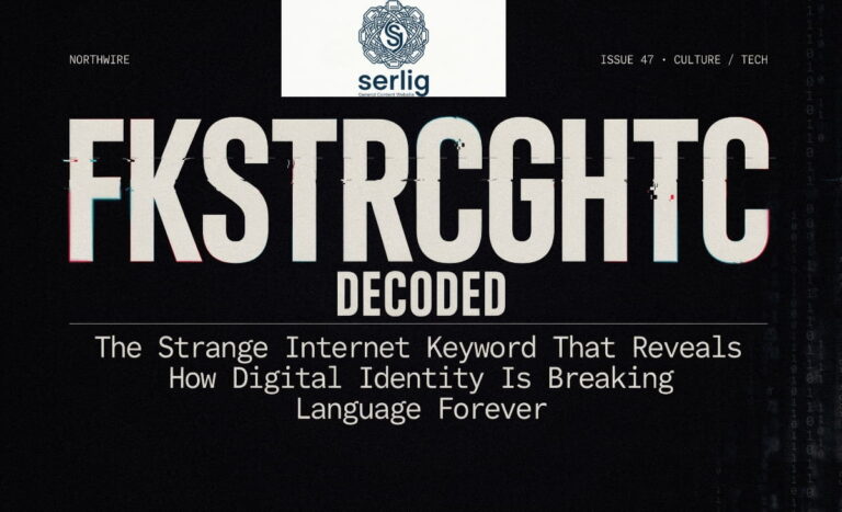 Abstract digital letters and consonant clusters representing fkstrcghtc internet naming trend